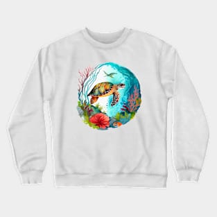 Sea Turtle Swimming Crewneck Sweatshirt